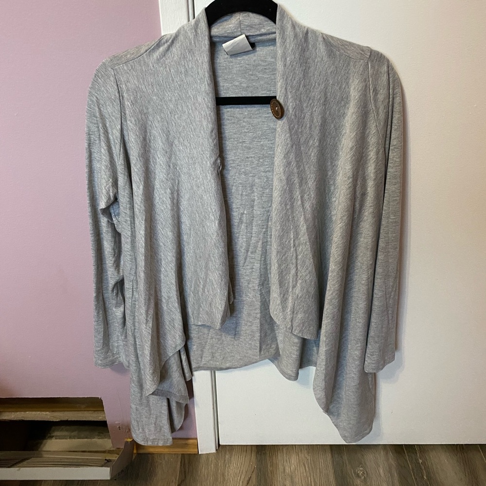 Grey cardigan with button detail-size m/m